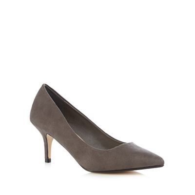 Dark grey pointed low court shoes